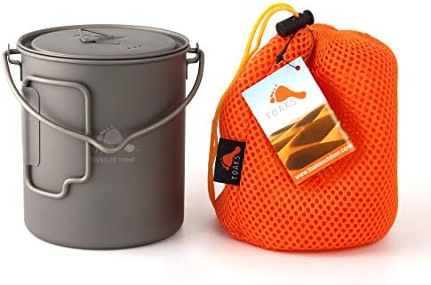 TOAKS Titanium 750ml Pot with Bail Handle for Ultralight Camping, Backpacking Cookware and Mug