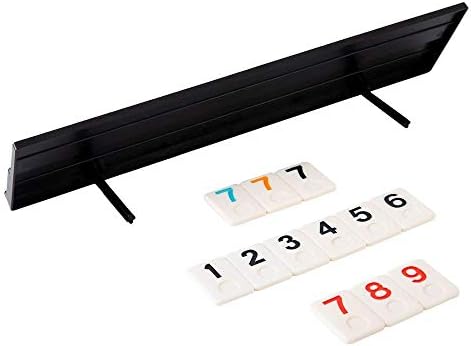 Homwom 106 Tiles Rummy Game - Travel Games Rummy Board Game Rummy Set with Aluminum Case & 4 Anti-Skid Durable Trays