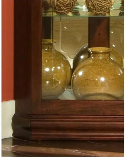 Pulaski Furniture Wood Framed 4 Shelf Corner Curio Cabinet in Cherry Brown
