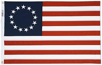 2 ft. X 3 ft. Cotton Bunting Betsy Ross Embroidered