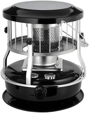 Indoor Kerosene Heater, Portable Kerosene Heater for Camping and Emergency, 9000 BTU 2400W Output with 1.21 Gallon Fuel Tank, 18–22 Hour Burn, 0.2–0.24L/H Consumption (Red)