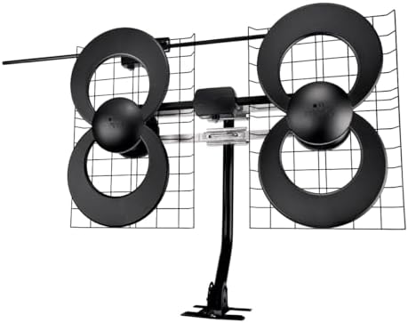 Antennas Direct ClearStream 4V Indoor Outdoor TV Antenna, UHF VHF, Multi-Directional, 70+ Mile Range, 4K 8K UHD, NEXTGEN TV – w/ 20-inch Mast (Black)