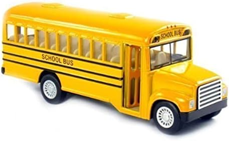6 inch Long-Nose School Bus Die Cast Metal Model Toy Car w/Pullback Action