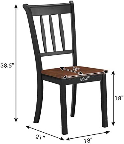 GIANTEX Wood Dining Chairs Set of 2, Armless Kitchen Chairs