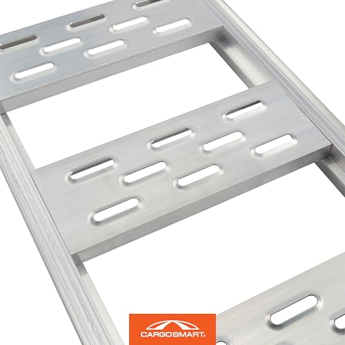 Aluminum Straight Fixed Ramp with Treads (2pk) - Easily and Safely Load and Unload Light Equipment, Lawn Tractors, ATVs and More, 1, 250 lb. Capacity