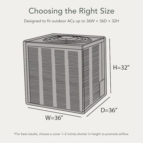 Covermates Classic Heavy-Duty Air Conditioner Cover - Durable All-Weather Protection for Outdoor Central AC Units - Water-Resistant 12-Gauge Vinyl Shell, 26W x 26D x 32H, Green