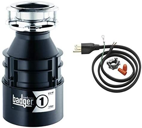 InSinkErator Garbage Disposal, Badger 1, Standard Series, 1/3 HP Continuous Feed