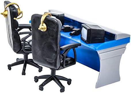 Ultimate Blue & Gray Commentator Table Playset for Wrestling Action Figures | Create a Complete Ringside Broadcast Area with a Blue and Gray Table