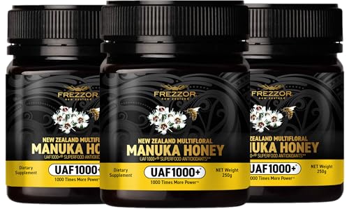 FREZZOR Premium New Zealand Raw Multifloral Manuka Honey with UAF1000+ Super Antioxidant, 230% More Bioactive, Best Support for Everyday Wellness