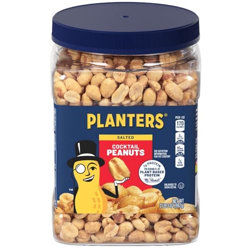 PLANTERS Salted Peanuts, Plant Based Protein Snacks, 2.19lbs (1 Ct)
