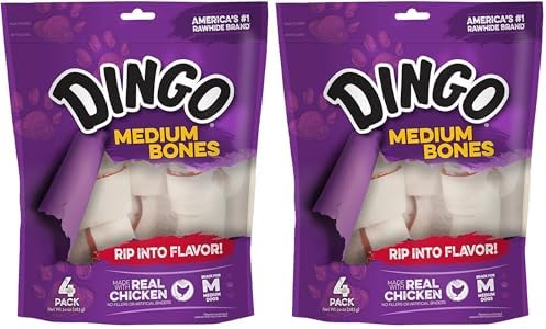 Dingo 156095 Rawhide Bones For Small Dogs, Chicken,White, 6-Count, 8 Ounces