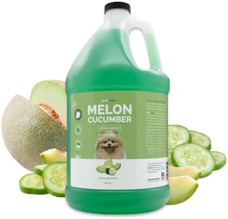 Bark2Basics Melon Cucumber Dog Shampoo, 1 Gallon - Unique Herbal Blend, Professional Grade, Delivers Nutrients to Skin and Coat