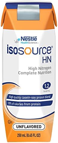 Isosource HN Complete Nutrition, Tube Feeding Formula (1.2 kcal/mL), Unflavored, 8.45 Fl Oz, Pack of 24