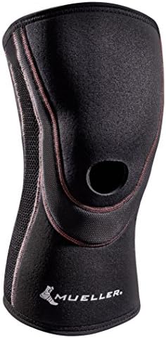 MUELLER Sports Medicine Breathable Open Patella Knee Sleeve, Knee Pain Relief Support for Men and Women, Ideal for Arthritis, Sprains, Black, Large