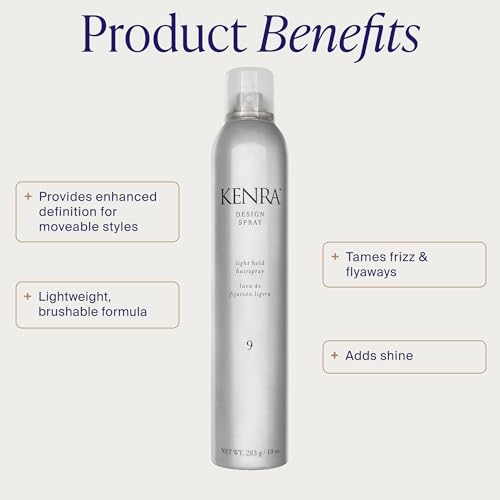 Kenra Design Spray 9 | Light Hold Hairspray | Tames Frizz & Flyaways | Lightweight, Brushable Formula | All Hair Types