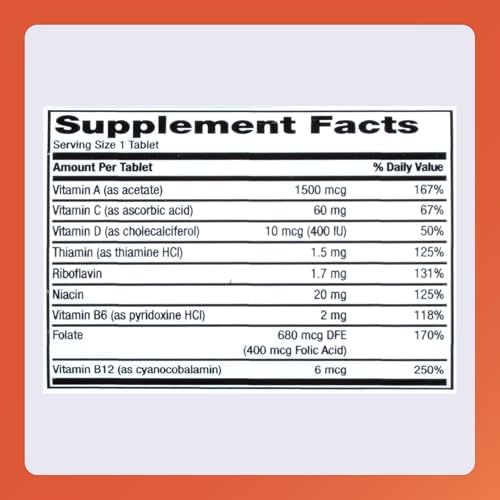 Rugby Daily-Vite Multivitamin for Adults, 100 Tablets (2-Pack) | Gluten-Free Dietary Supplement with Vitamin A, C, D and Thiamin