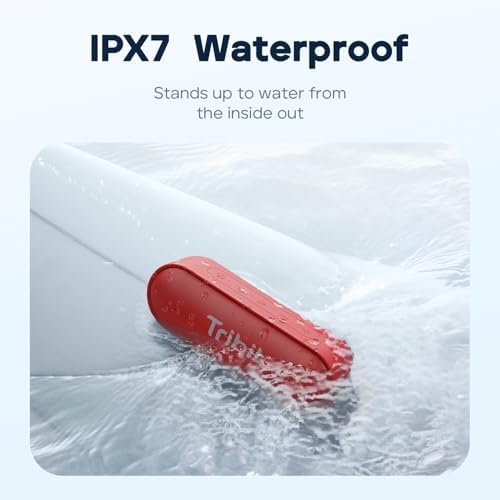 Tribit XSound Go Portable Bluetooth Speaker, 16W, 24H Playtime, Black | IPX7 Waterproof, Custom EQ, XBass, BT5.3, Wireless, Loud Sound, TWS Pairing, Type-C, Outdoor, Home, Travel, Beach, Shower
