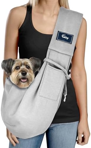 Dog and Cat Sling Carrier - Hands Free Reversible Pet Papoose Bag - Soft Pouch and Tote Design - Suitable for Puppy, Small Dogs Cats Outdoor