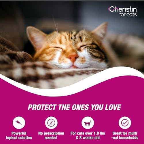 Cheristin Flea Treatment & Prevention for Cats | Fast acting topical flea treatment for cats over 1.8 lbs | 1 Count