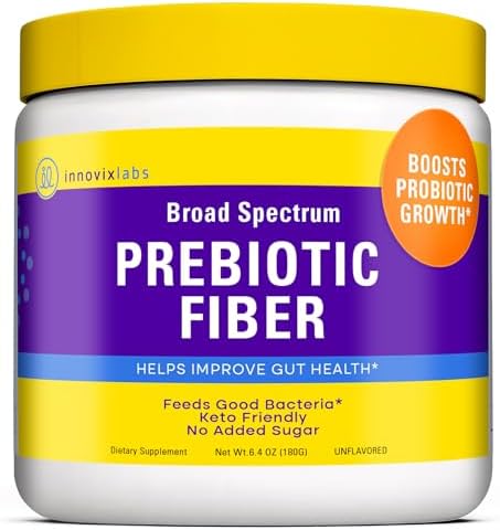 InnovixLabs Prebiotic Fiber Powder for Digestive & Gut Health (6.4oz, 180g) | High Fiber Supplement for Women & Men