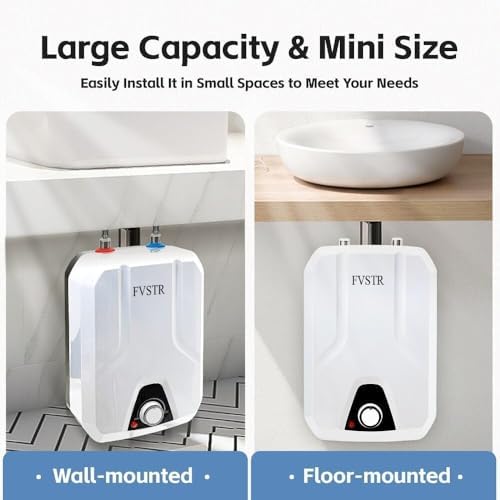 110V-120V 1.5Kw Small Under Sink Tank, 2.16 Gallon Thermal Storage Water Heater, Mini Tankless, Under Sink