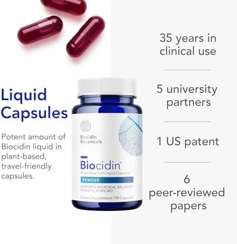 Biocidin Broad-Spectrum Capsules for Microbiome Balance, 90 Count | 18-Botanical Herbal Supplement, Biofilm Disruptor, Gut Cleanse Detox