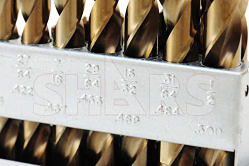 Shars 1/16-1/2", A-Z, #1-#60 M35 Cobalt Jobber Drill Set (115 PCS) 404-2203C L
