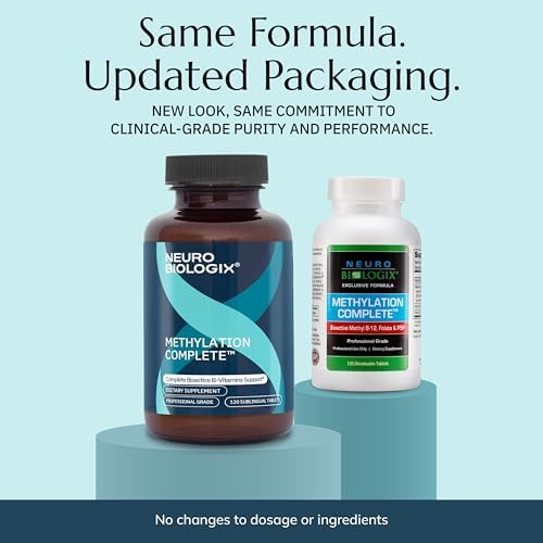 Neurobiologix Methylation Complete Methylated B Complex, 120 Chewables | Gluten-free chewable with methylfolate, methyl B12 & B6. Supports energy