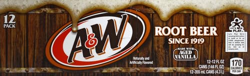 A&W Root Beer Soda, 12 fl oz cans, 12 pack