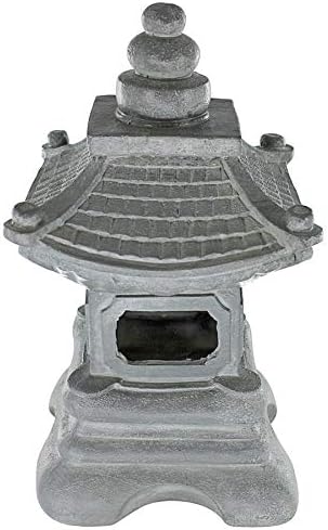 Design toscano ng29870 asian decor pagoda lantern indoor/outdoor statue, 11 inches wide, 11 inches deep, 17 inches high, handcast polyresin, two tone stone finish