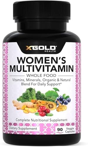 Vegan Women's Daily Multivitamin 50 Plus with Organic WholeFood Based Natural Ingredients, Ginger, Maca