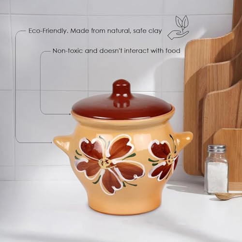 Borisov Stewing Ramekin Clay Pots for Cooking, Dutch Oven Pot With Lid, Cooking Pot, Earthenware Pot, Stockpot with Lid