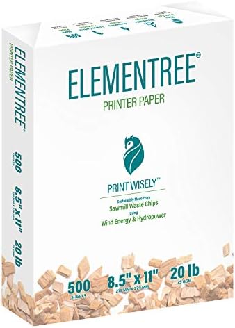 Elementree Sustainable Printer Paper 8.5" x 11" - Made from Sawmill Waste - 20 lb Copy & Multipurpose Computer Paper - 375 Reams, 75 Cartons, 187