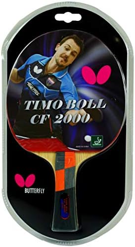 Butterfly Timo Boll Carbon Fiber Ping Pong Paddle | ITTF Approved Table Tennis Racket | Ping Pong Sponge and Rubber | Carbon Layers in Ping Pong Racket for Power | Professional Ping Pong Paddle