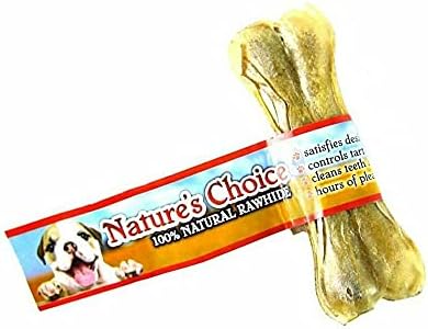 Loving Pets Dlv4704 25-Pack Natures Choice Natural Pressed Rawhide Bones For Dogs, 4-1/2-Inch