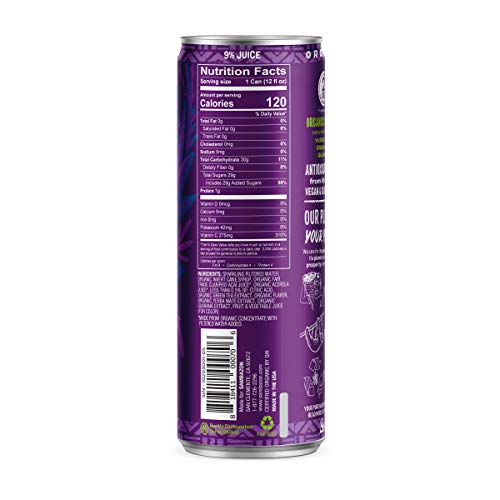 Sambazon Organic Amazon Energy Drink, Jungle Love, Acai Berry and Passionfruit, 12 Fl Oz (Pack of 12)