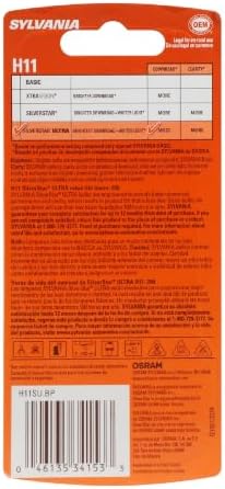 SYLVANIA - H11 SilverStar Ultra - High Performance Halogen Headlight Bulb, High Beam, Low Beam and Fog Replacement Bulb
