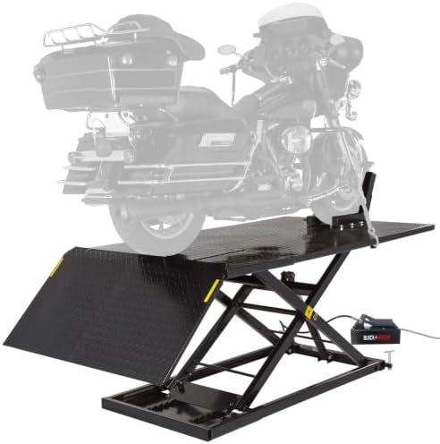 Black Widow Motorcycle Lift Table, Air Over Hydraulic, 1,500 lb, 33.5" High