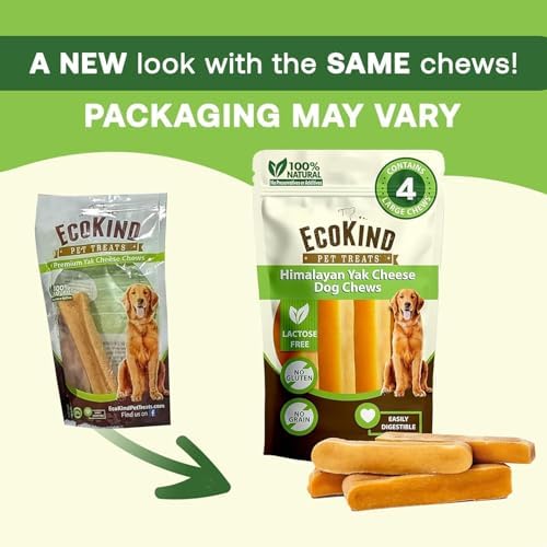 EcoKind Yak Cheese Himalayan Dog Chews, Yak Chews for Small Dogs, 8 Bones