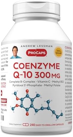 ANDREW LESSMAN Coenzyme Q-10 200 mg 30 Capsules - Essential for Energy Production and Optimum Key Organ Function, Anti-Oxidant Support, Depleted by Aging, Plus B-Complex. Easy to Swallow Capsules | 200 mg Coenzyme Q-10 plus bioavailable B Vitamins & Vita…