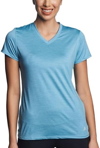Arctic Cool Women's V-Neck Instant Cooling Moisture Wicking Performance UPF 50+ Short Sleeve Workout Shirt