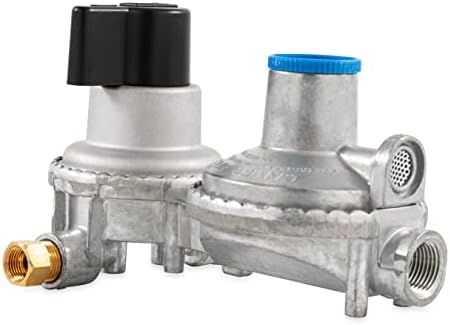 Camco Propane Double-Stage Auto-Changeover Regulator | Features Auto Switch Over from Empty to Full Propane Tank | Ideal for Refilling Propane