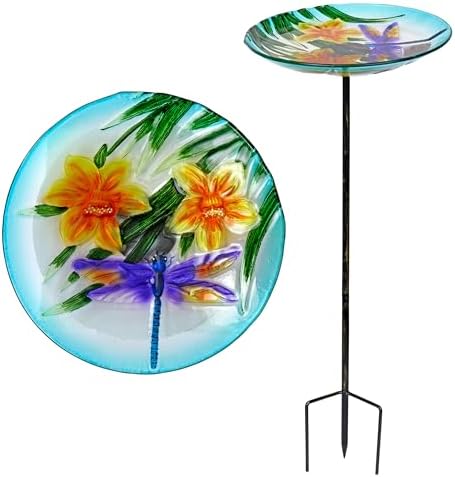 Alpine Corporation 25" Tall Outdoor Birdbath with Planter Pedestal Yard Statue, Stunning Garden Accent, 15" Round, Green