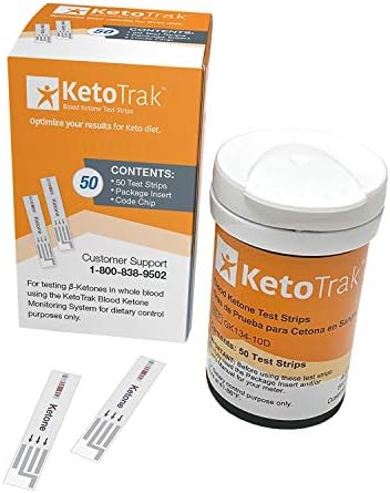 KetoTrak Blood Ketone Test Strips, 50 Count for Ketone Monitoring