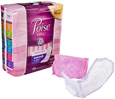 Poise Pads, Regular Length, Ultimate Absorbency 33 Pads (Pack of 2)