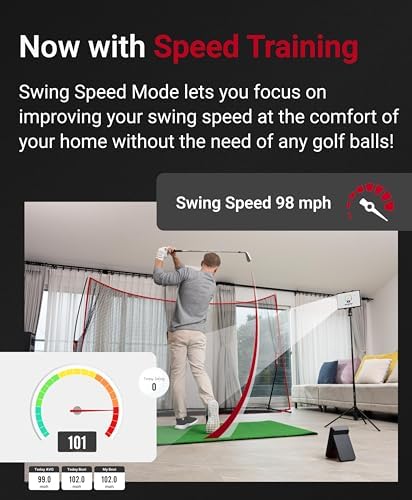 SC4 PRO Golf Launch Monitor & 3D Driving Range Simulator Indoor and Outdoor Use Portable Golf Swing Analyzer Home Tracker with Built-in Screen