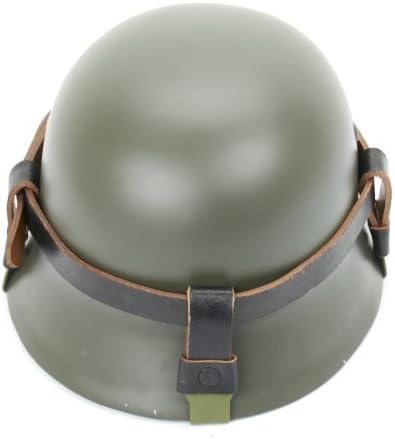 German WWII Helmet Black Leather Carry Strap with Metal Fittings (Helmet not included)