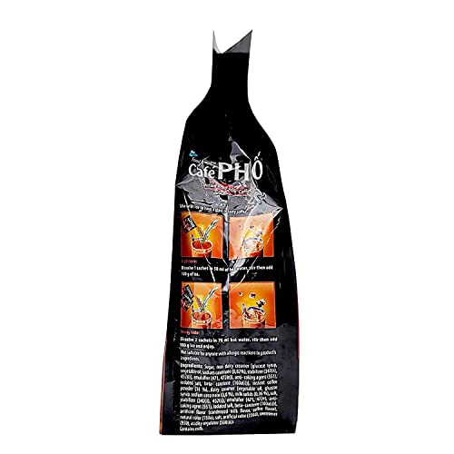 Cafe Pho Vietnamese 3in1 Instant Coffee Mix, Iced Milk Coffee, Cafe Sua Da, Single Serve Coffee Packets, Bag of 18 Sachets