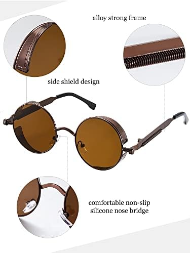 Frienda 4 Pcs Retro Steampunk Sunglasses
