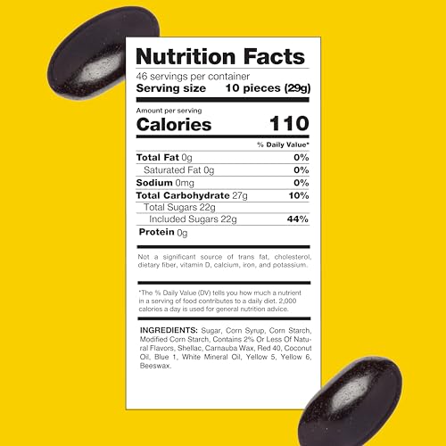Black Licorice Jelly Beans, Chewy Candy - 3 Lb Pack